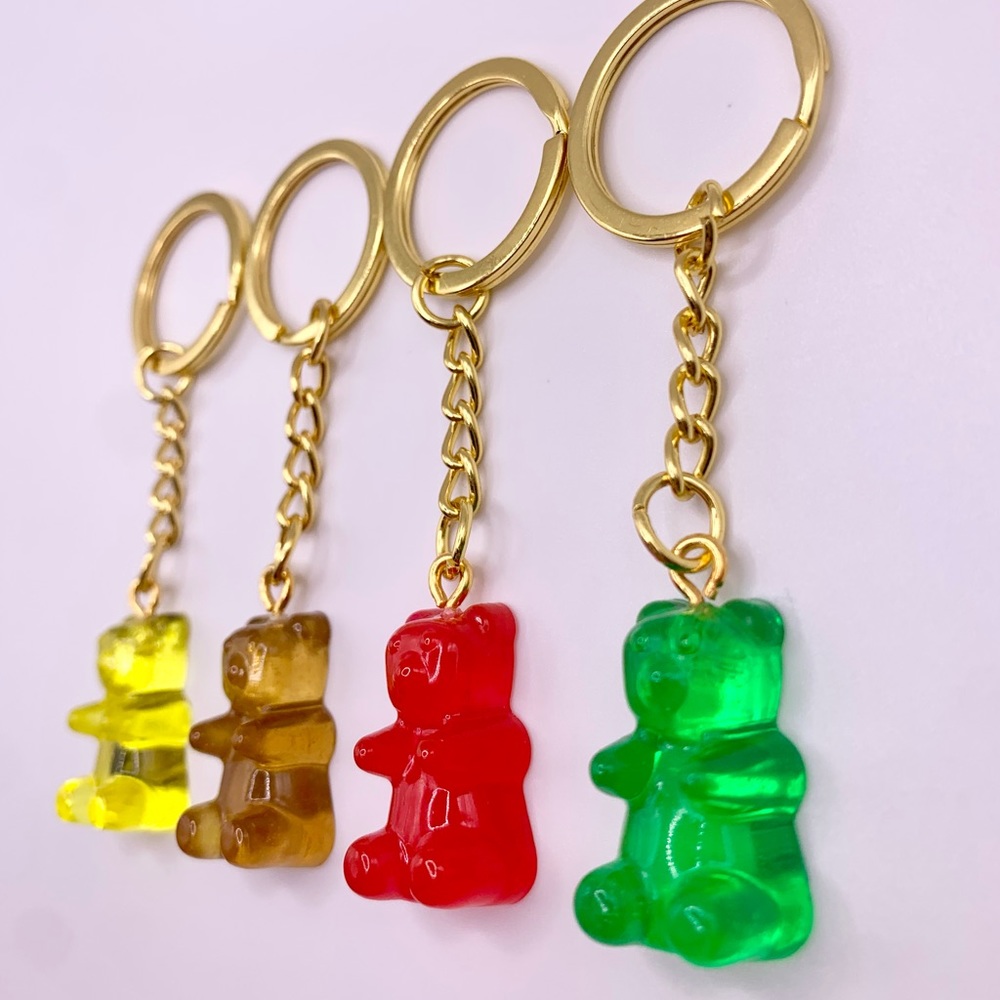 HOST PICK 🩷 4 Gummy Bear Keychains- HANDMADE-Gold - Picture 6 of 9